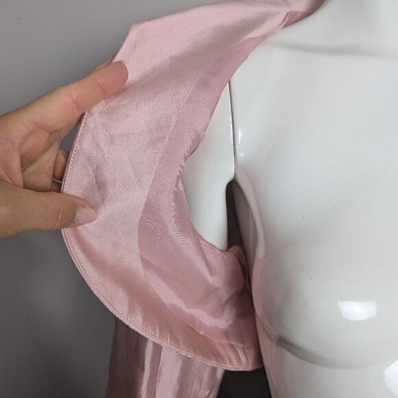 Light Pink Silk blend Bolero beaded sleeves Talbots size 12 - Picture 7 of 8